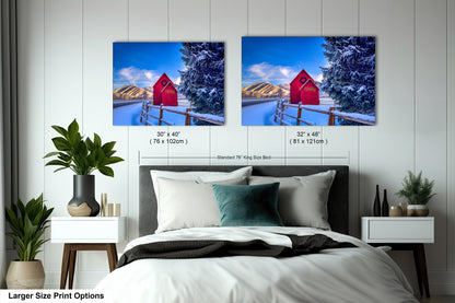 Sun Valley | Idaho | Red Barn | Winter Lights | Print | Paper | Canvas | Metal | Acrylic