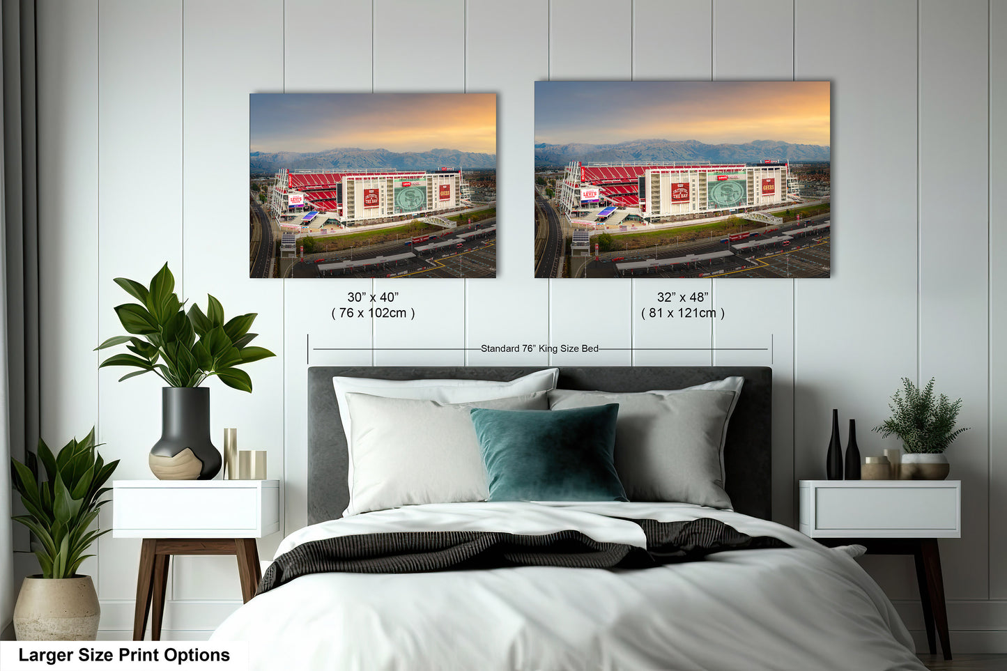 Levi's Stadium Wall Art | San Francisco 49ers Print & Bay Area Decor American Football Season for Man Cave or Game Room