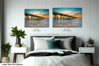 Coastal Awakening: Wrightsville Beach Photography Jonnie Mercers Fishing Pier North Carolina Architectural Seascape Wall Art