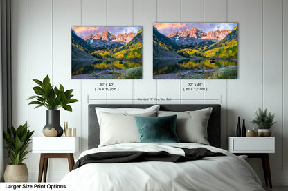 Maroon Bells with moose, Maroon Bells fall picture, Colorado aspens wall art, Autumn colors and mountains, Aspen Colorado landscape print