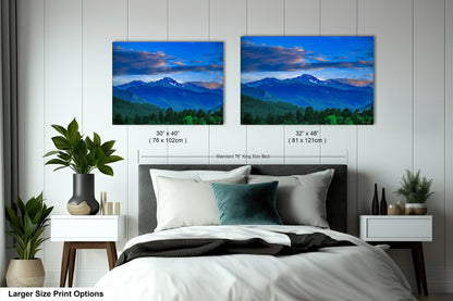 Rocky Mountain national park, Colorado canvas, Estes Park photo, Longs Peak picture, mountain wall decor