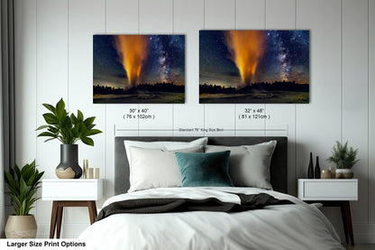 Starry Night in Yellowstone, Night Sky, Milky Way, Living Room, Bedroom, Office, Dorm, Canvas, Metal, Acrylic, Paper Print