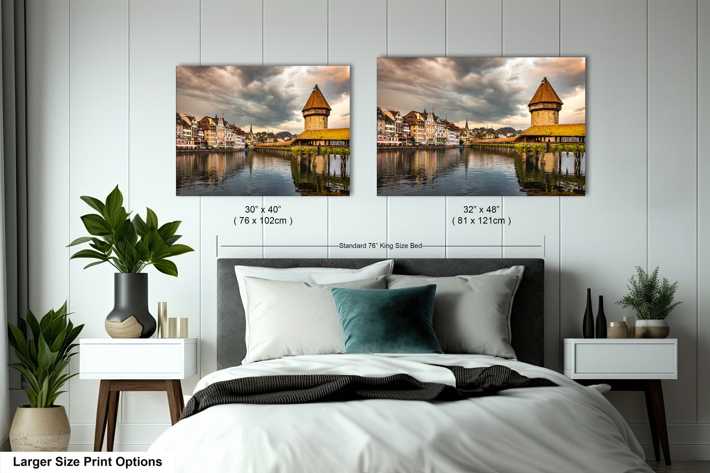 Lucerne Bridge Photography, Kapellbrucke Print, Chapel Bridge Photo Art, Canvas Print, Canvas Wall Art, Fine Art Print