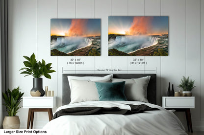 Niagara Falls Sunrise Photo, Waterfalls, Photo Art, Canvas Print, Home Decor, Canvas Wall Art, Sunrise, Landscape Sunrise, Nature