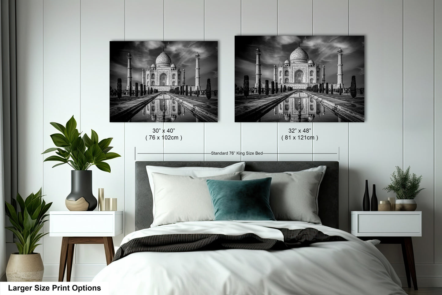 Taj Mahal Art Print, Photo Art, Black and White Canvas Print, Home Decor, Wall Art, Architecture Photography, India Photography, Travel