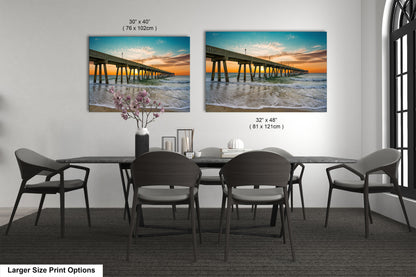 Coastal Awakening: Wrightsville Beach Photography Jonnie Mercers Fishing Pier North Carolina Architectural Seascape Wall Art