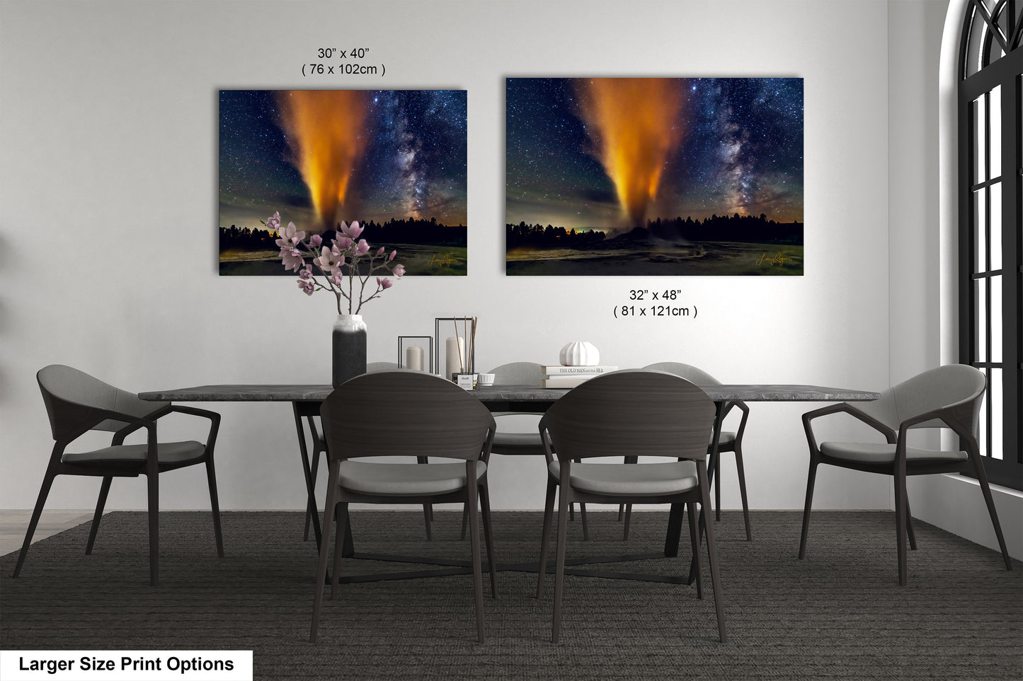Starry Night in Yellowstone, Night Sky, Milky Way, Living Room, Bedroom, Office, Dorm, Canvas, Metal, Acrylic, Paper Print