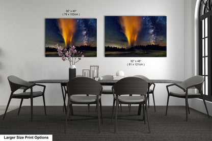 Starry Night in Yellowstone, Night Sky, Milky Way, Living Room, Bedroom, Office, Dorm, Canvas, Metal, Acrylic, Paper Print
