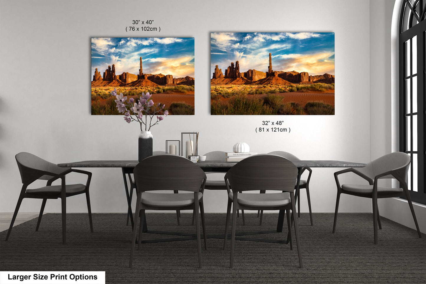 Monument Valley Artwork - Totem Pole Desert Landscape Sunset Print, Southwest Native Style Wall Decor, Home Gift, Tribal Boho Art Poster