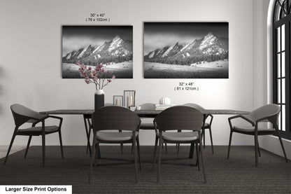 Boulder Colorado | Flatirons | Boulder | Black and White | Canvas/Metal/Acrylic and/or Print