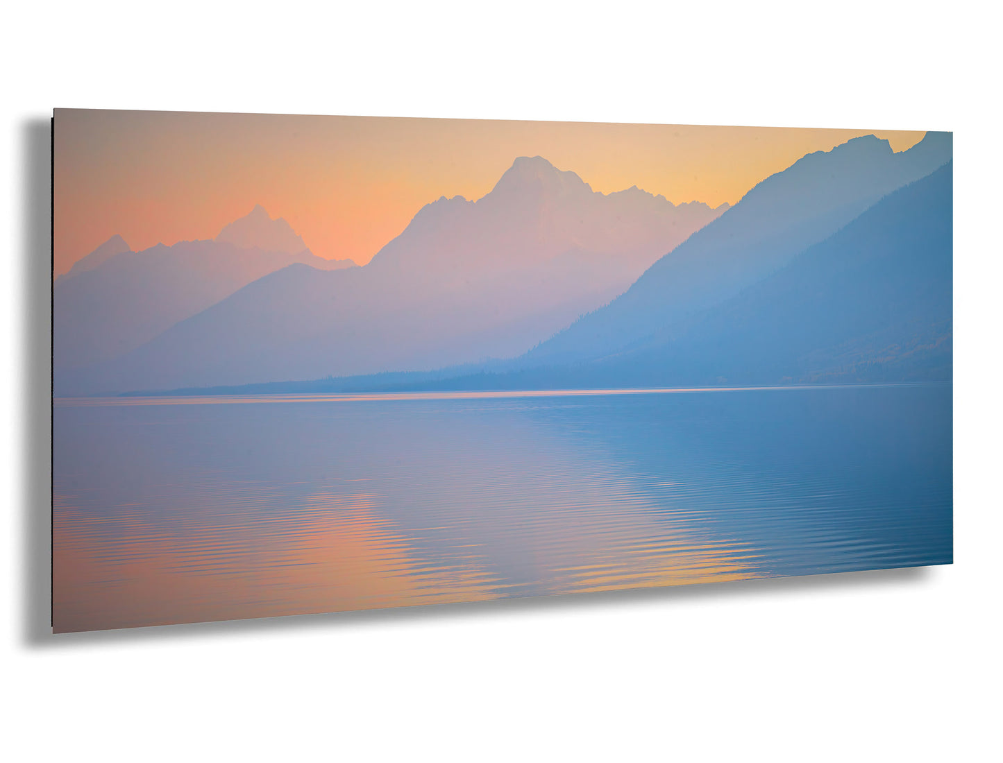 Grand Tetons in Mist at Jenny Lake - Serene Nature Landscape Art