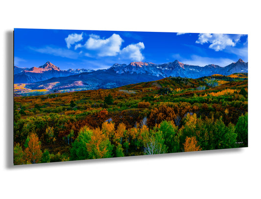 Colorado mountain decor, San Juan mountains in autumn, farmhouse decor, 3 piece wall art, fall colors, Colorado photography, mountains canvas art