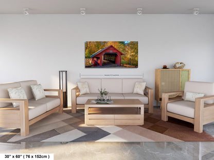 Creamery Covered Bridge Art Print - Brattleboro Vermont Scenic Decor