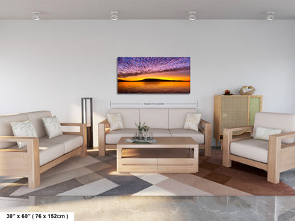 Golden Sunrise Canvas Print, Galapagos Islands, Landscape Image, Photo Art, Canvas Print, Canvas Wall Art, Galapagos Photography