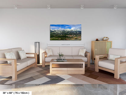 Breckenridge wall art, Breckenridge art, panoramic large picture of Breckenridge ski runs, Colorado wall art, Colorado ski town