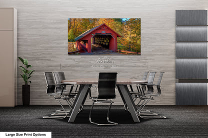 Creamery Covered Bridge Art Print - Brattleboro Vermont Scenic Decor