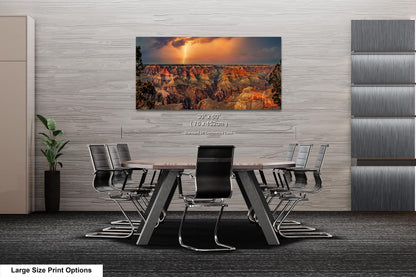 Grand Canyon Lightning, Arizona Art, Red Rock Artwork, Gift, Vibrant Sunset Landscape, Nature Photography Print, Canvas, Metal, Acrylic
