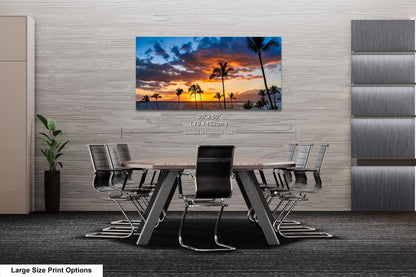 Maui Sunset Photo, Real Photo, Maui Print, Maui Wall Art, Maui Palms, Maui Photo, Maui Canvas Print, Maui Wall Decor, Hawaii Metal Print