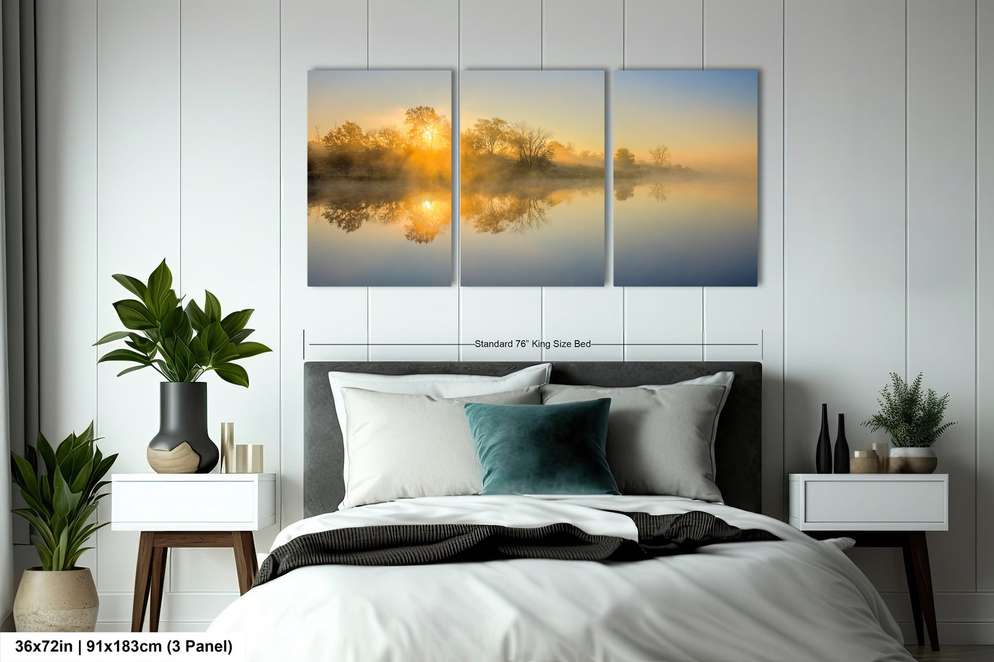 Sunrise Silhouette Lake Reflection Art Print - Serene Nature Wall Decor