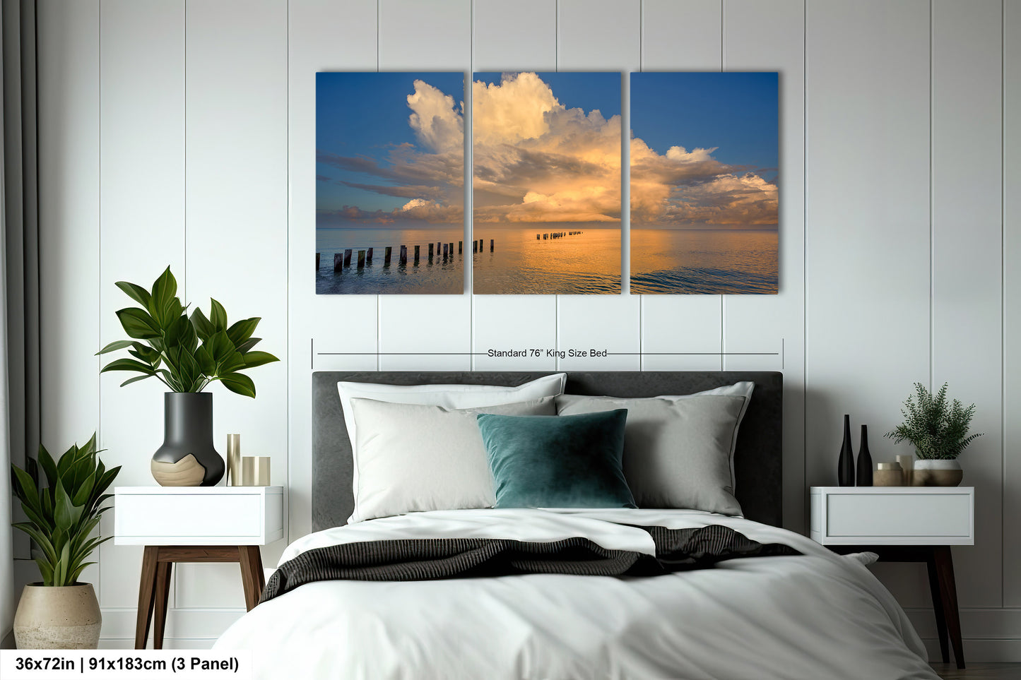 Naples Sunrise Art Print - Tranquil Gulf Clouds and Old Pier Pillars Florida Coastal Scene