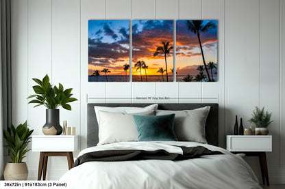 Maui Sunset Photo, Real Photo, Maui Print, Maui Wall Art, Maui Palms, Maui Photo, Maui Canvas Print, Maui Wall Decor, Hawaii Metal Print