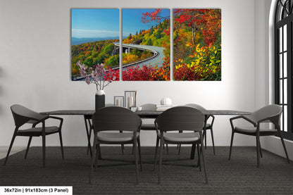 Blue Ridge Parkway Art Print Autumn Colors at Linn Cove Viaduct Grandfather Mountain North Carolina