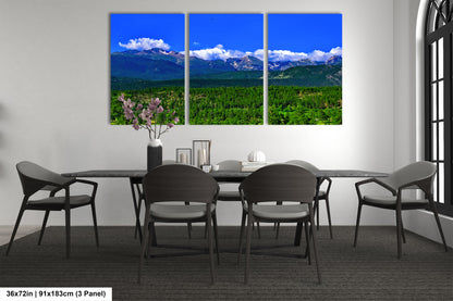 Panoramic picture of Rocky Mountain national park, Estes park wall art, national park photography, Longs Peak photo, Colorado mountains canvas