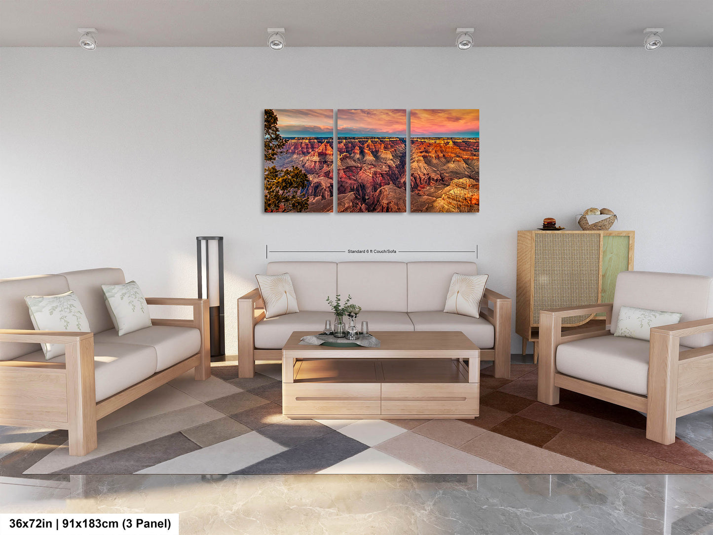 Grand Canyon Sunset Photography, Landscape Canvas Print, Travel Art, Wall decor, South Rim Desert, Arizona Park, Red Rocks