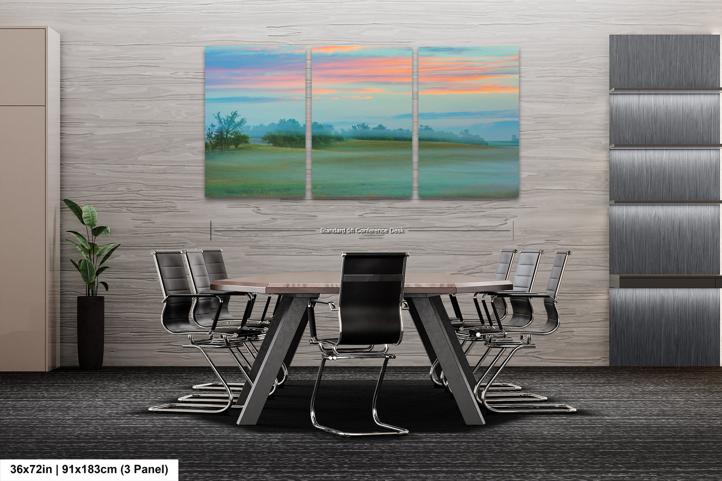 Misty Pastoral Scene, Pastel Colors at Sunrise, Misty Pasture