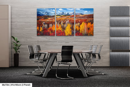 Colorado Rocky Mountains in autumn. San Juan Mountain Range. Dallas Divide, Ridgeway, Telluride