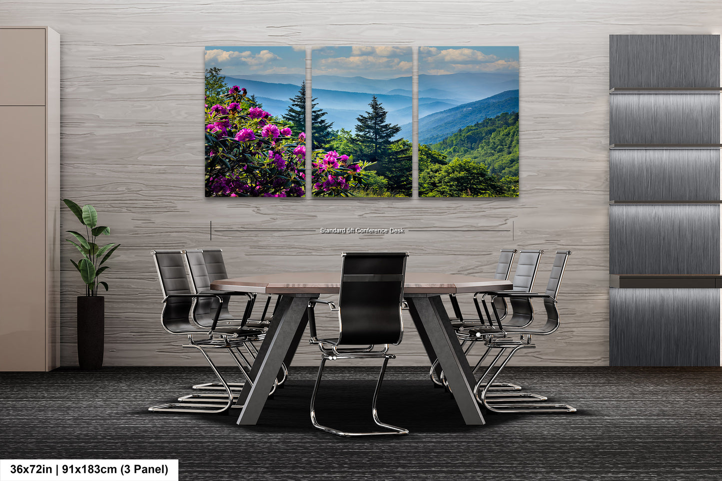 Blue Ridge Mountains and Rhododendrons, Blue Ridge Parkway, North Carolina, Photography wall art