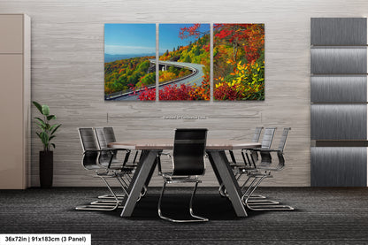 Blue Ridge Parkway Art Print Autumn Colors at Linn Cove Viaduct Grandfather Mountain North Carolina