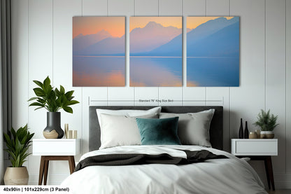 Grand Tetons in Mist at Jenny Lake - Serene Nature Landscape Art