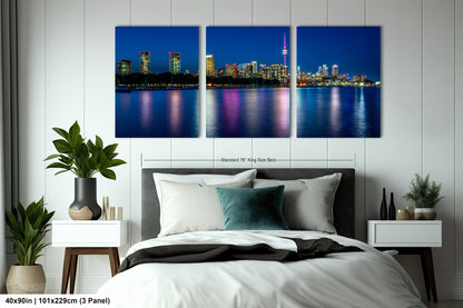 Toronto Skyline at Night on Canvas, Skyline, Photo Art, Canvas Print, Home Decor, Canvas Wall Art, Cityscape, Skyline Photography