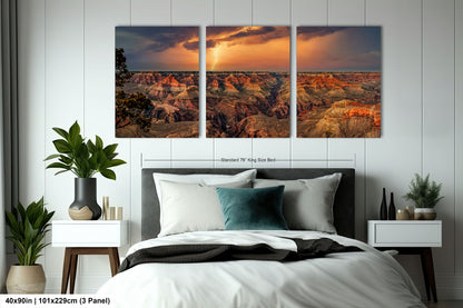 Grand Canyon Lightning, Arizona Art, Red Rock Artwork, Gift, Vibrant Sunset Landscape, Nature Photography Print, Canvas, Metal, Acrylic