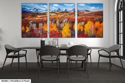 Colorado Rocky Mountains in autumn. San Juan Mountain Range. Dallas Divide, Ridgeway, Telluride