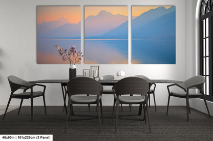 Grand Tetons in Mist at Jenny Lake - Serene Nature Landscape Art