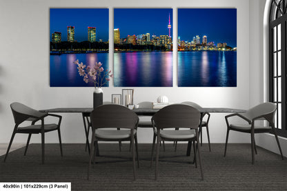 Toronto Skyline at Night on Canvas, Skyline, Photo Art, Canvas Print, Home Decor, Canvas Wall Art, Cityscape, Skyline Photography