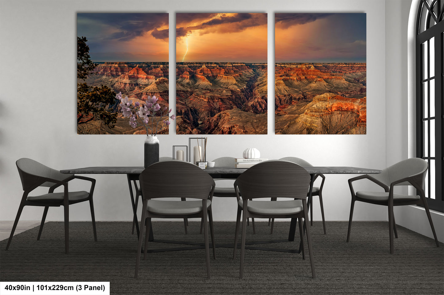 Grand Canyon Lightning, Arizona Art, Red Rock Artwork, Gift, Vibrant Sunset Landscape, Nature Photography Print, Canvas, Metal, Acrylic
