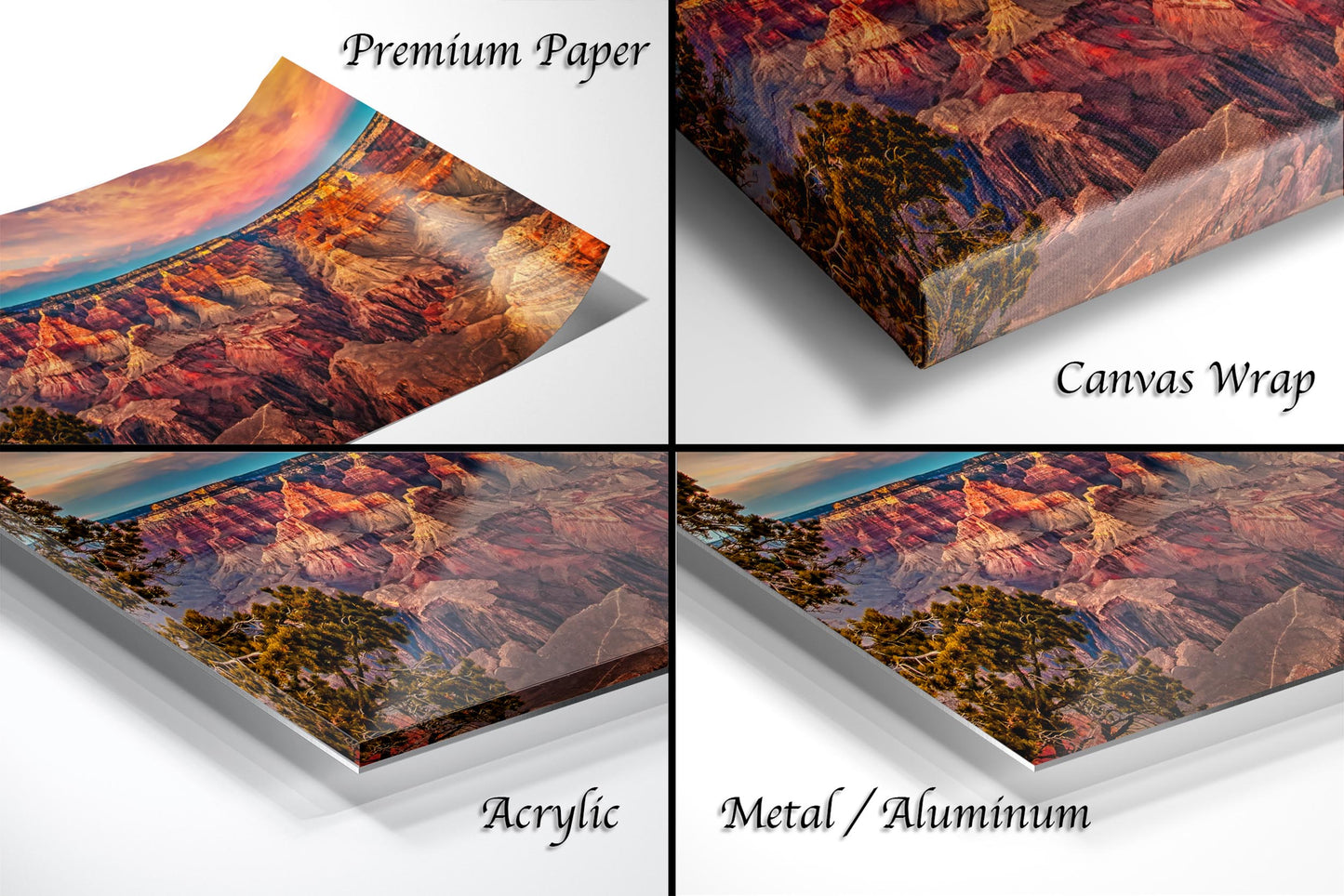 Grand Canyon Sunset Photography, Landscape Canvas Print, Travel Art, Wall decor, South Rim Desert, Arizona Park, Red Rocks