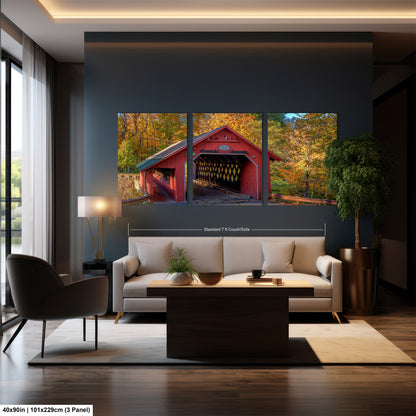Creamery Covered Bridge Art Print - Brattleboro Vermont Scenic Decor