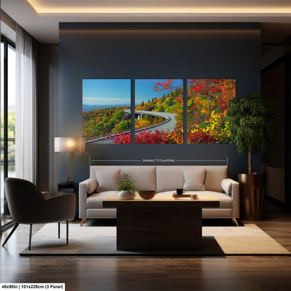 Blue Ridge Parkway Art Print Autumn Colors at Linn Cove Viaduct Grandfather Mountain North Carolina
