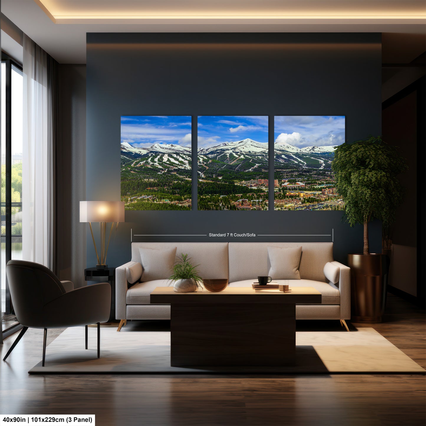 Breckenridge wall art, Breckenridge art, panoramic large picture of Breckenridge ski runs, Colorado wall art, Colorado ski town
