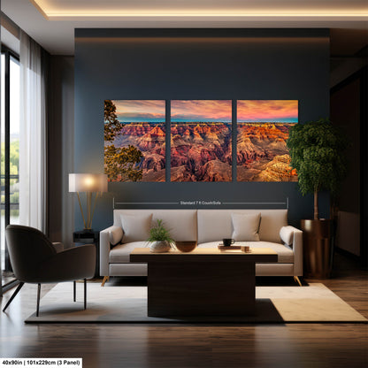 Grand Canyon Sunset Photography, Landscape Canvas Print, Travel Art, Wall decor, South Rim Desert, Arizona Park, Red Rocks