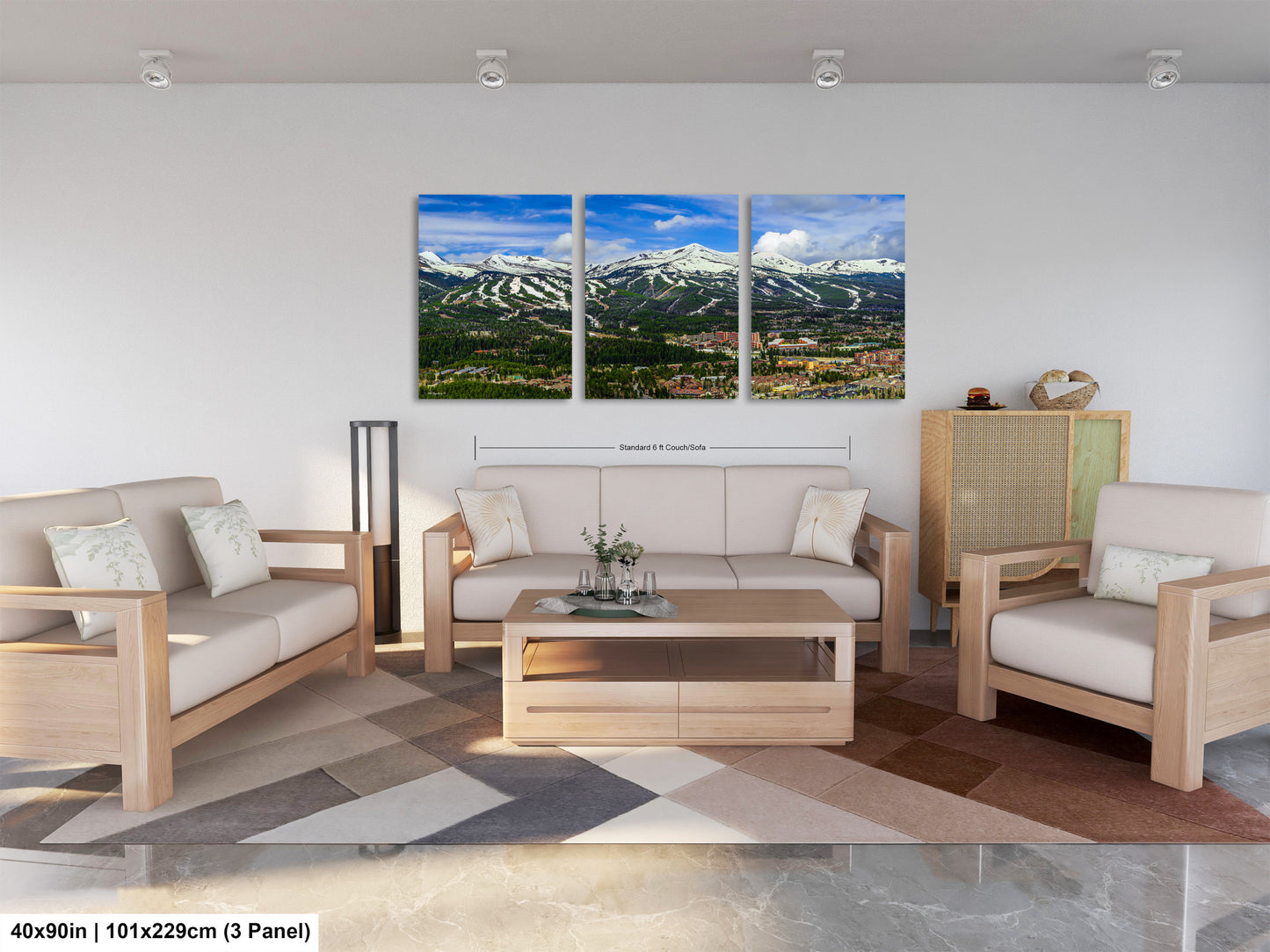 Breckenridge wall art, Breckenridge art, panoramic large picture of Breckenridge ski runs, Colorado wall art, Colorado ski town