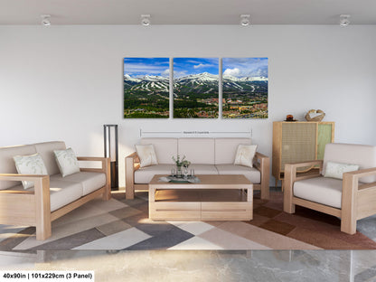 Breckenridge wall art, Breckenridge art, panoramic large picture of Breckenridge ski runs, Colorado wall art, Colorado ski town