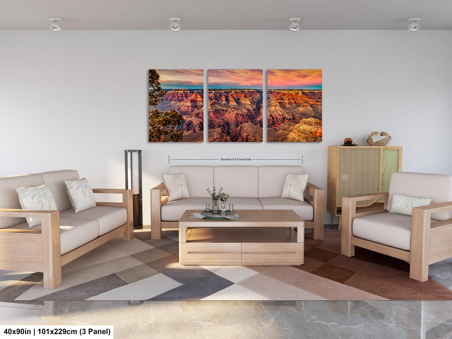 Grand Canyon Sunset Photography, Landscape Canvas Print, Travel Art, Wall decor, South Rim Desert, Arizona Park, Red Rocks