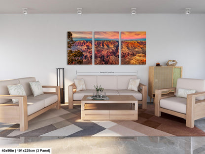 Grand Canyon Sunset Photography, Landscape Canvas Print, Travel Art, Wall decor, South Rim Desert, Arizona Park, Red Rocks