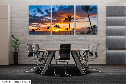 Maui Sunset Photo, Real Photo, Maui Print, Maui Wall Art, Maui Palms, Maui Photo, Maui Canvas Print, Maui Wall Decor, Hawaii Metal Print