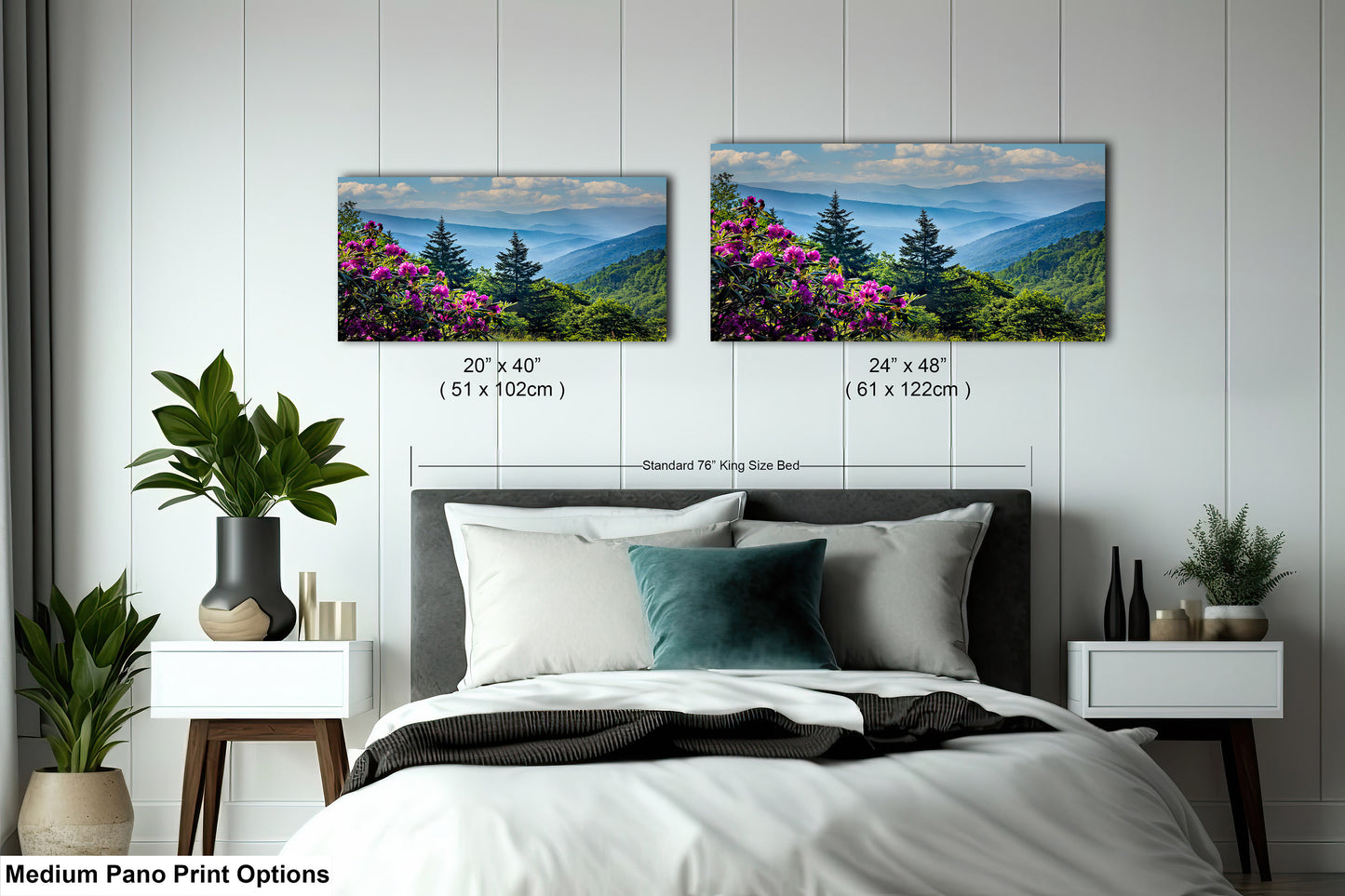 Blue Ridge Mountains and Rhododendrons, Blue Ridge Parkway, North Carolina, Photography wall art